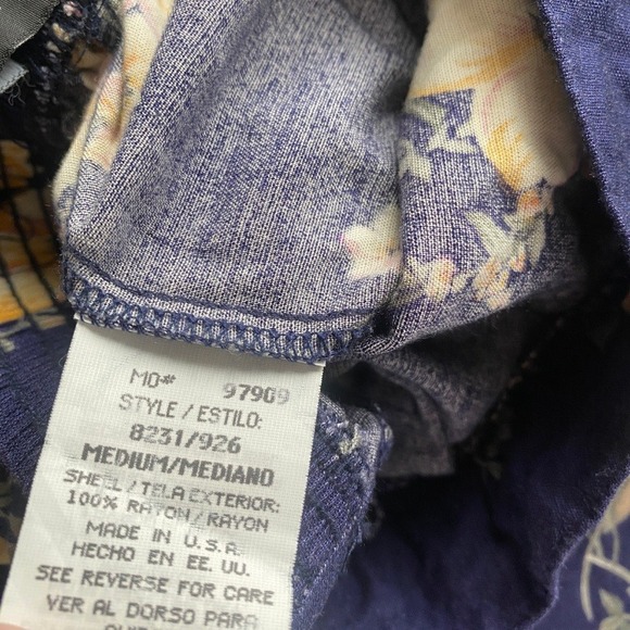 Sag Harbor Vintage 90s Skirt Medium Blue Cottagecore Floral Prairie Midi Fairy - Picture 6 of 8